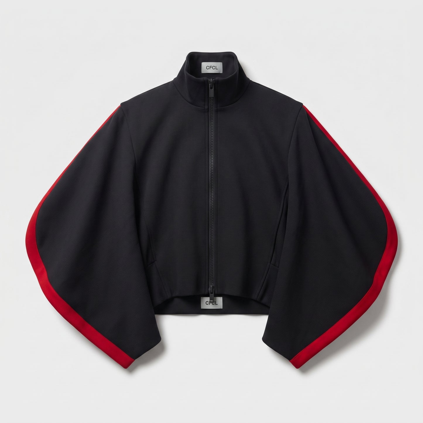 Architectural Zip-Front Cropped Jacket