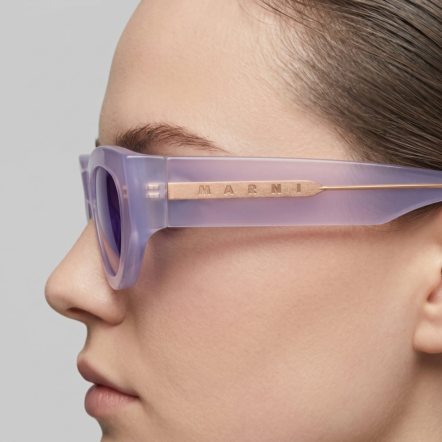 Transparent Purple Cat Eye Sunglasses