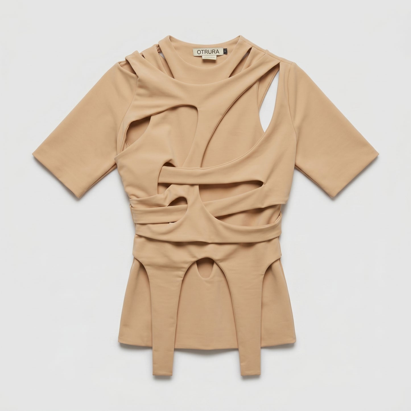 Abstract Cutout Jersey Top