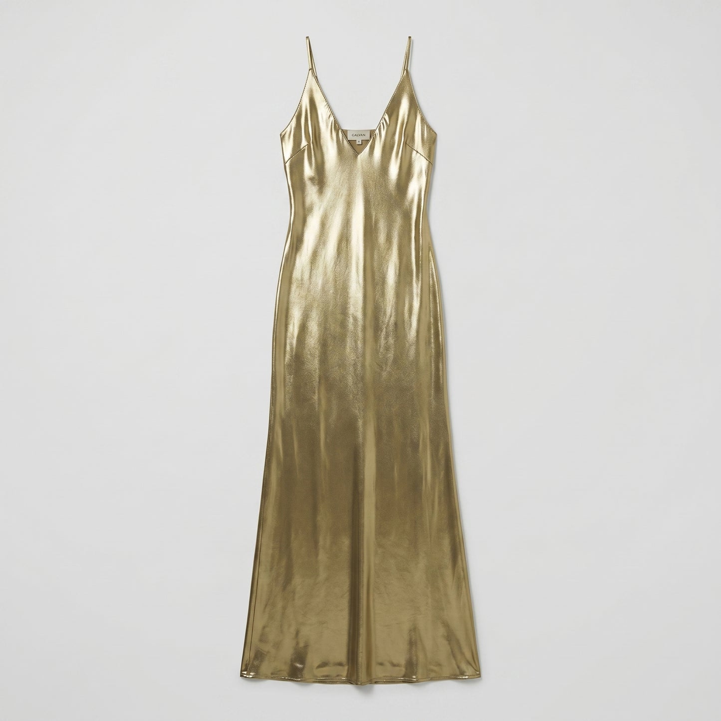 Metallic Gold Slip Maxi Dress