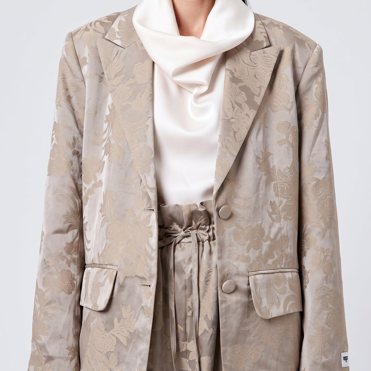 Floral Jacquard Tailored Blazer