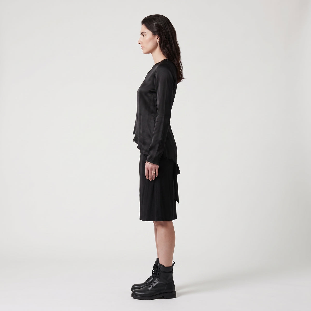 Minimalist Black Midi Skirt