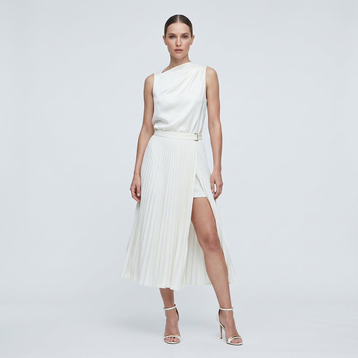 Elegant Pleated Midi Skirt