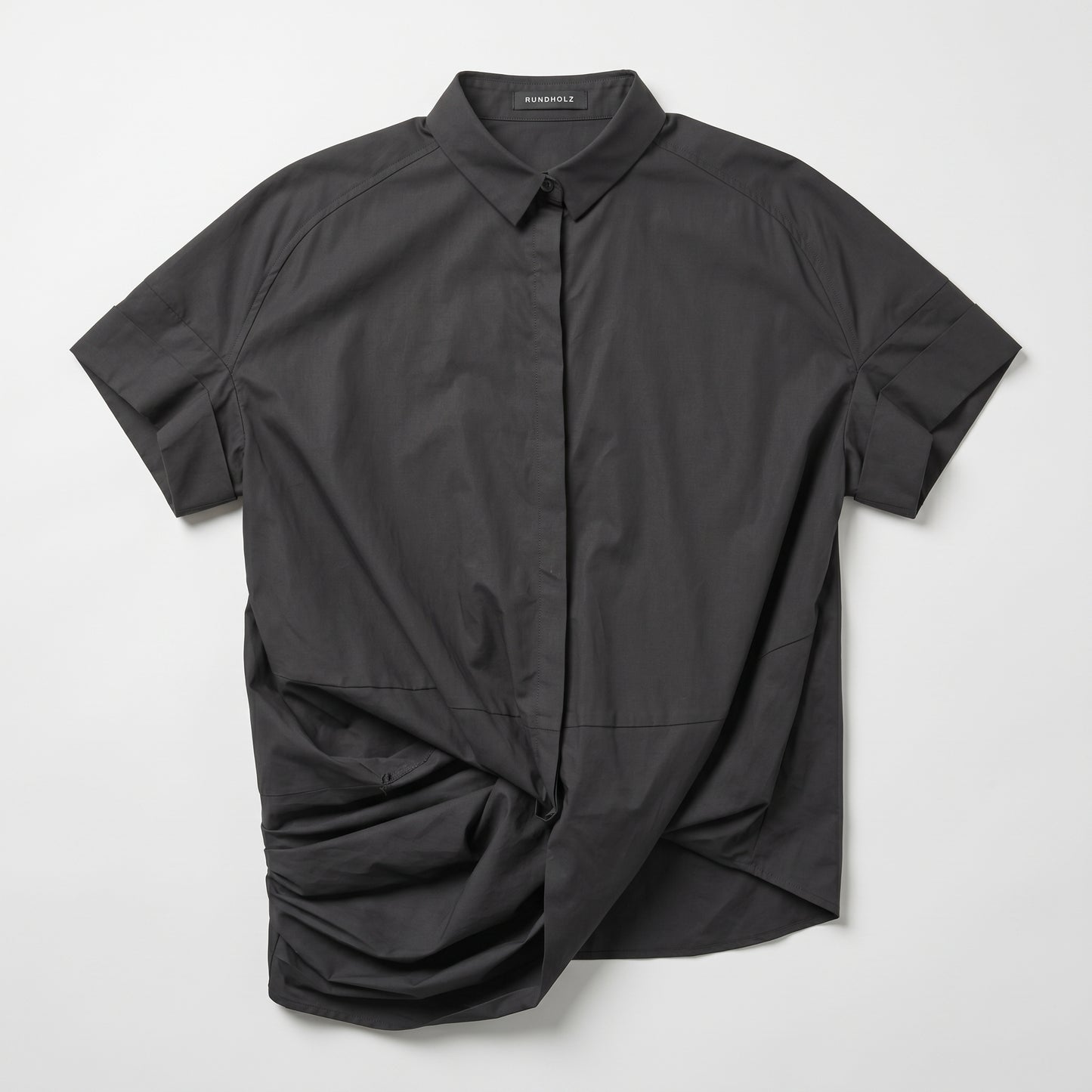 Asymmetric Twisted Cotton Shirt