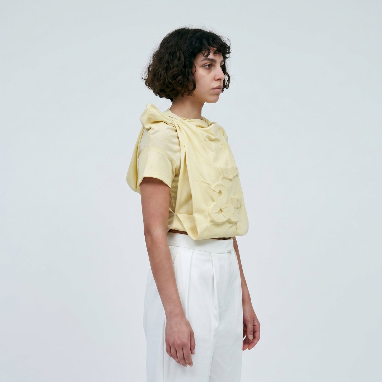 Embossed Graphic Cotton Jersey Top