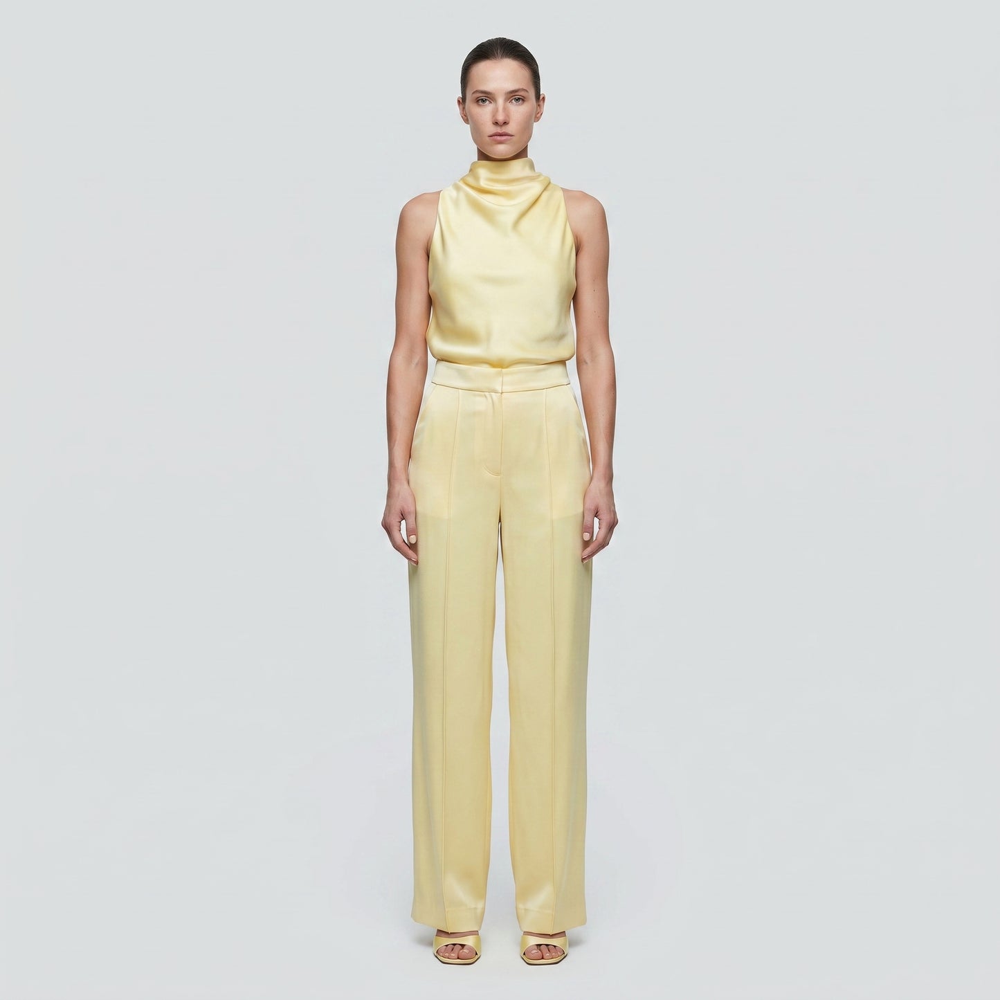 Tailored Pastel Wide Leg Trousers