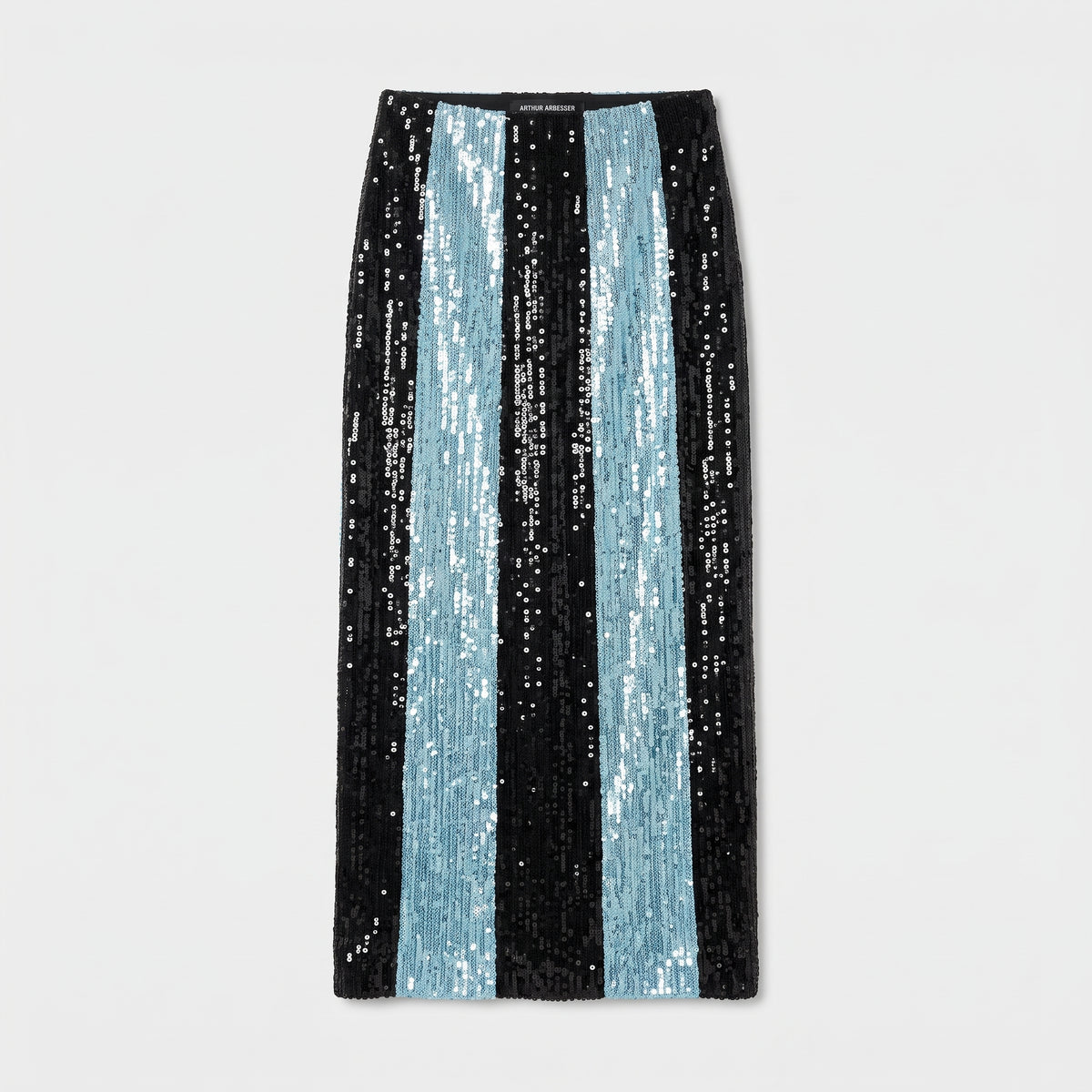 Striped Sequin Midi Pencil Skirt