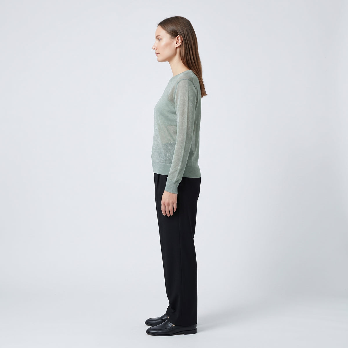 Shimmering Sage Crewneck Knit