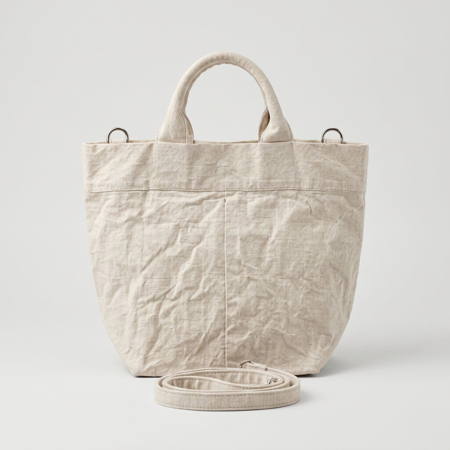 Crinkled Linen Tote Bag