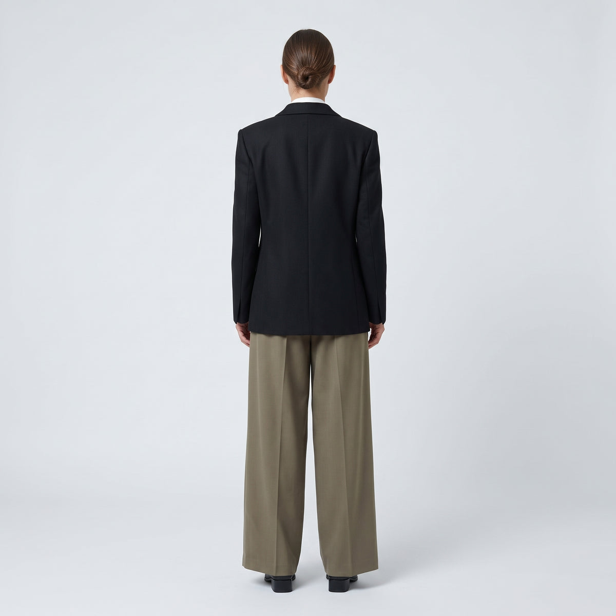Tailored Wide Leg Pleated Trousers