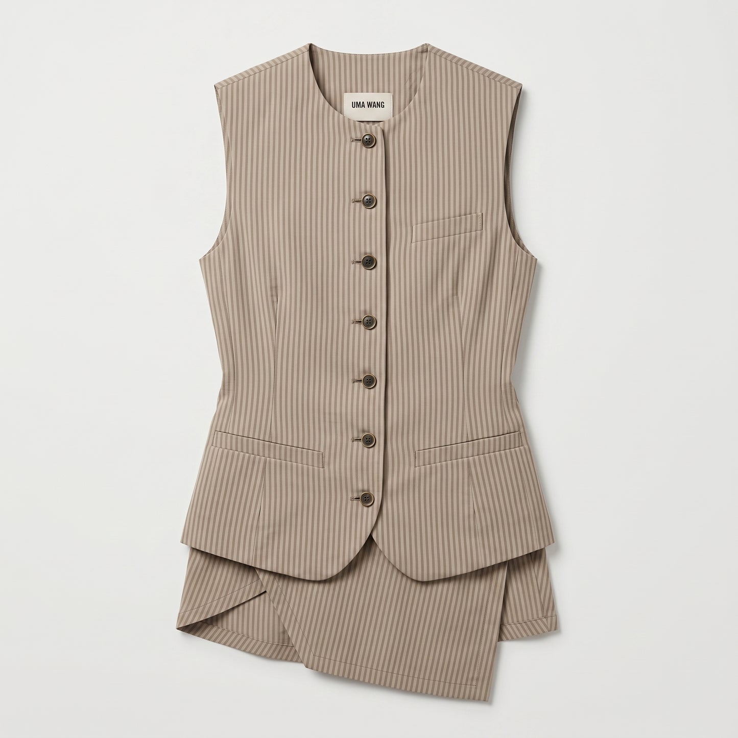 Tailored Pinstripe Asymmetrical Vest