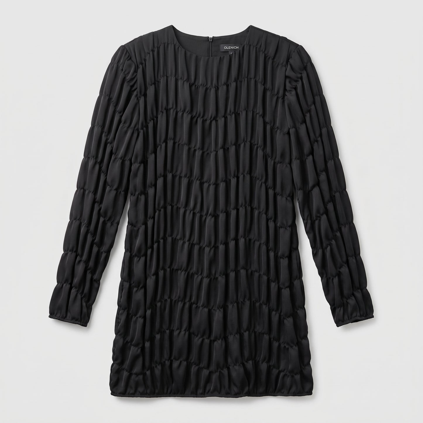 Textured Black Long Sleeve Top