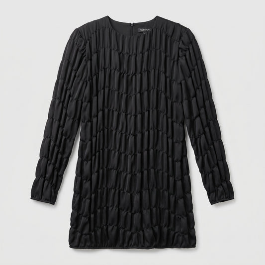 Textured Black Long Sleeve Top