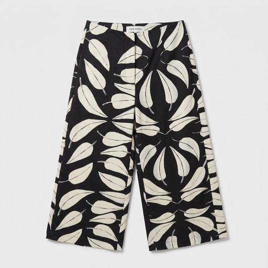 Graphic Print Leaf Culottes