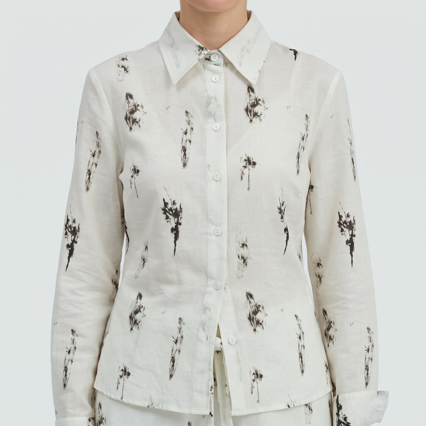 Abstract Print Cotton Shirt