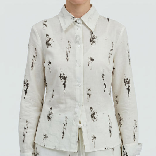 Abstract Print Cotton Shirt