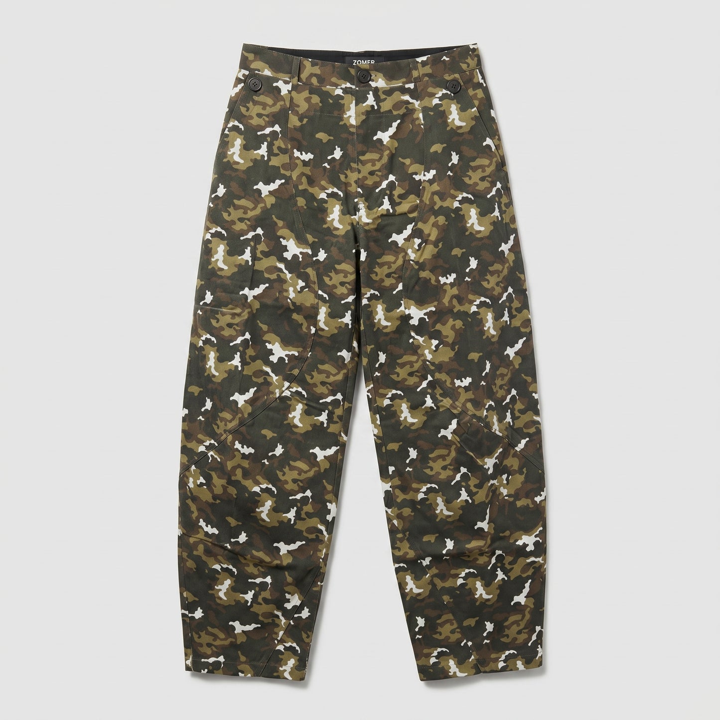 Camo Print Structured Trousers