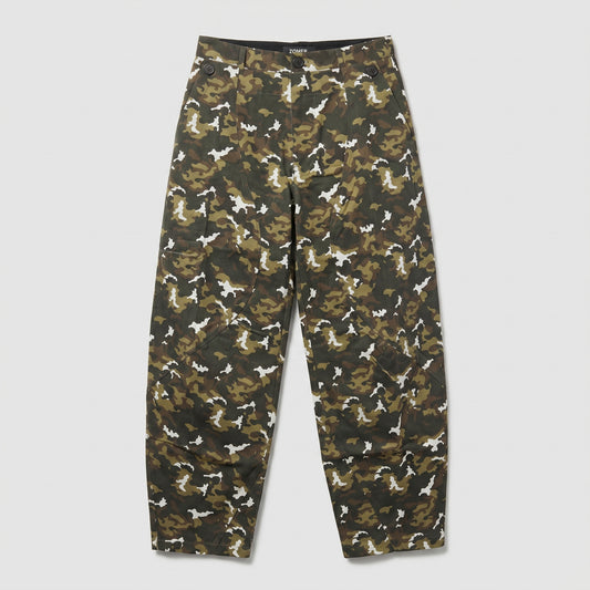 Camo Print Structured Trousers
