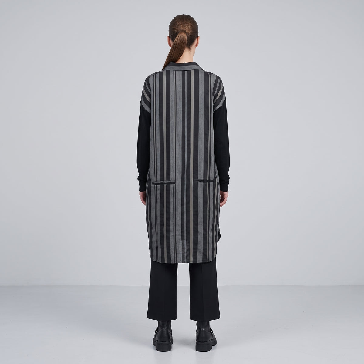 Striped Oversized Cotton Button-Down Shirt