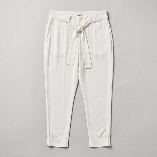 Elegant Tie-Waist Tapered Trousers