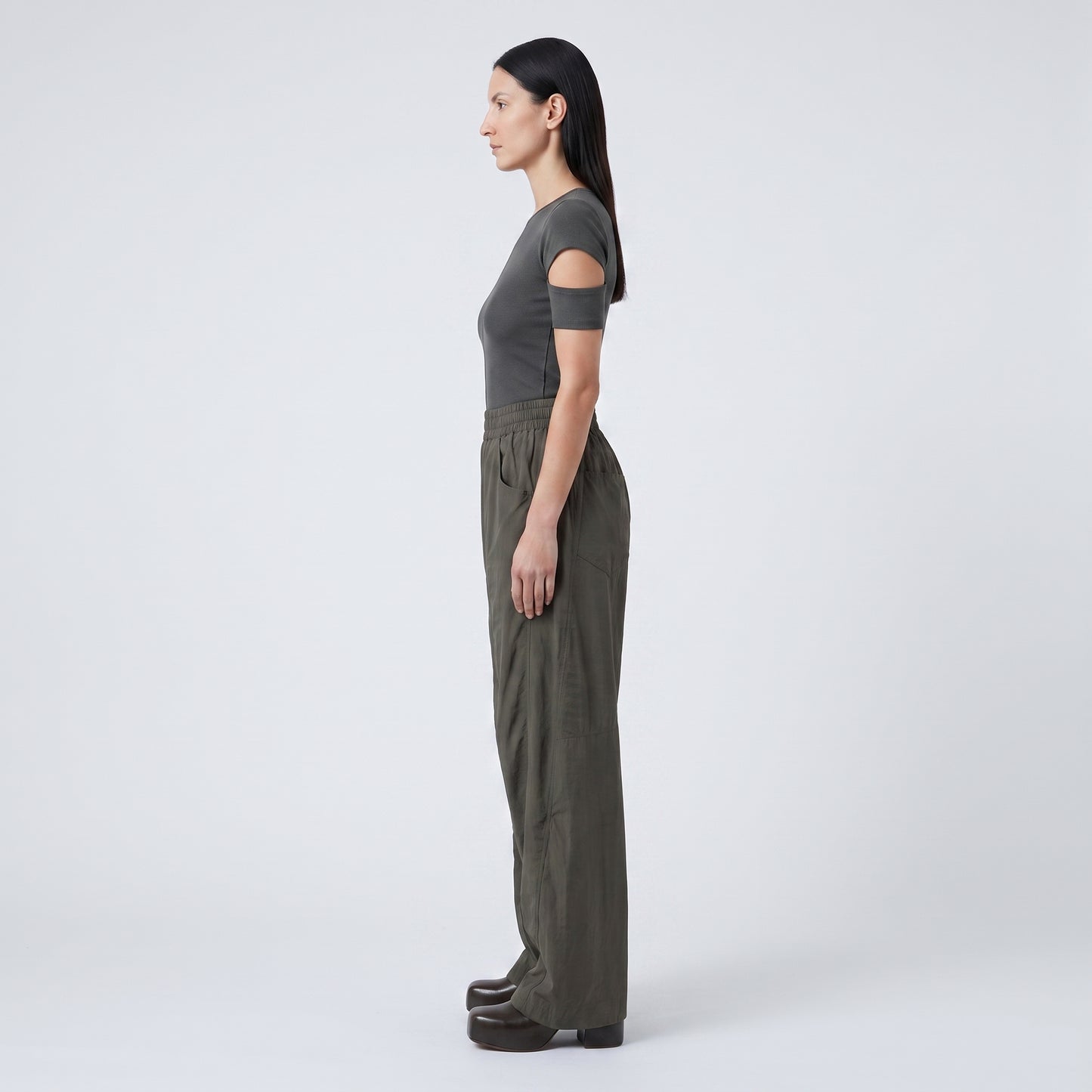 Relaxed Olive Utility Trousers