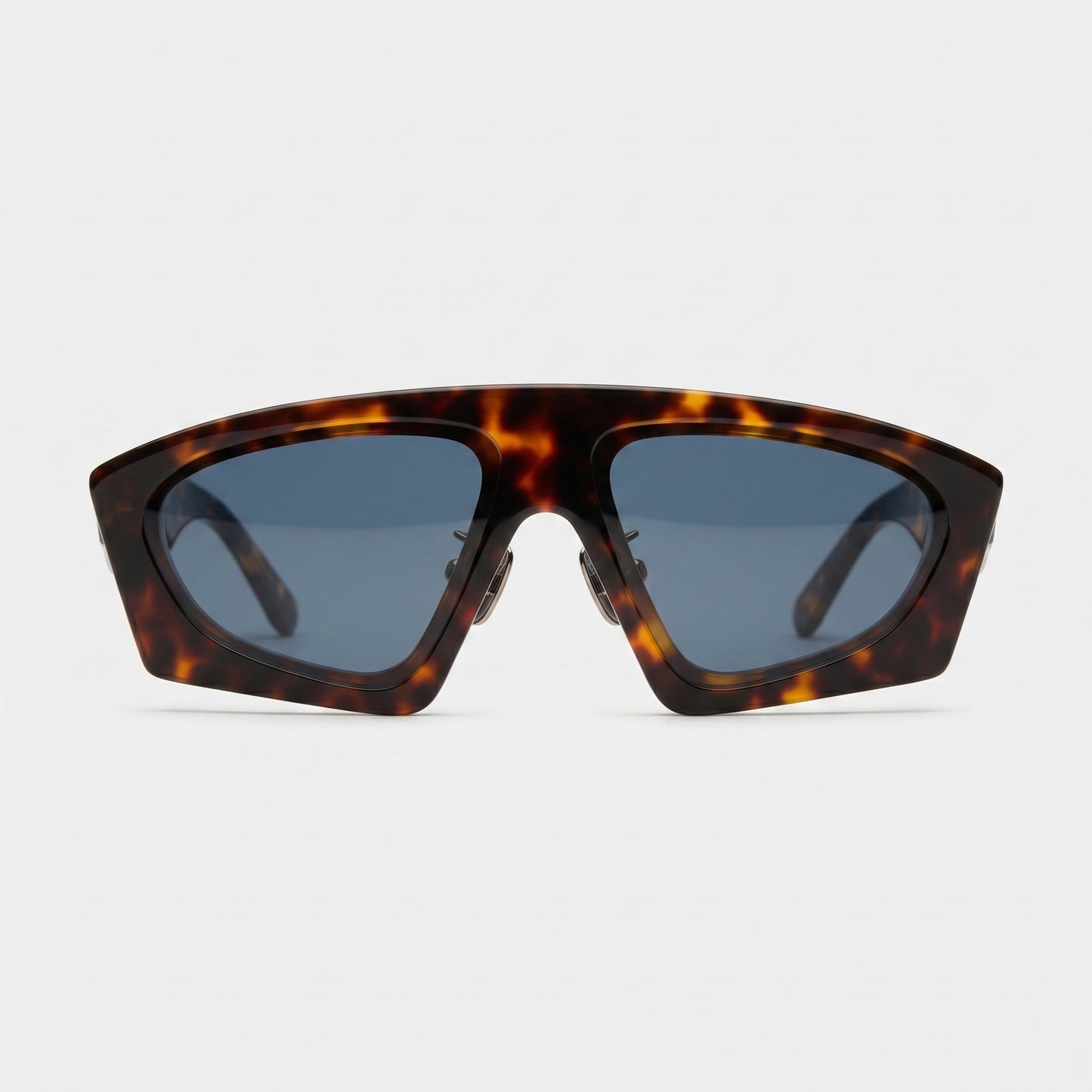 Geometric Tortoiseshell Shield Sunglasses