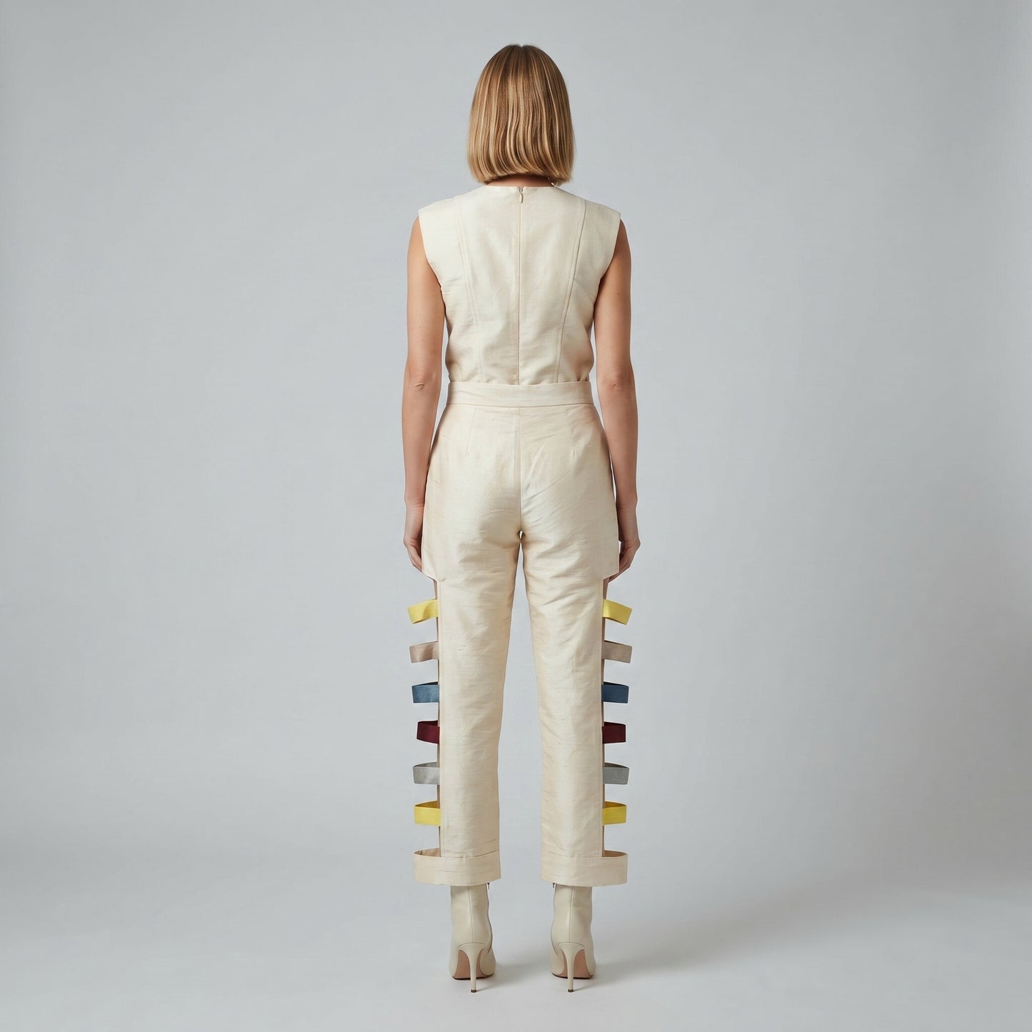 Cutout Multi-Strap Tailored Trousers