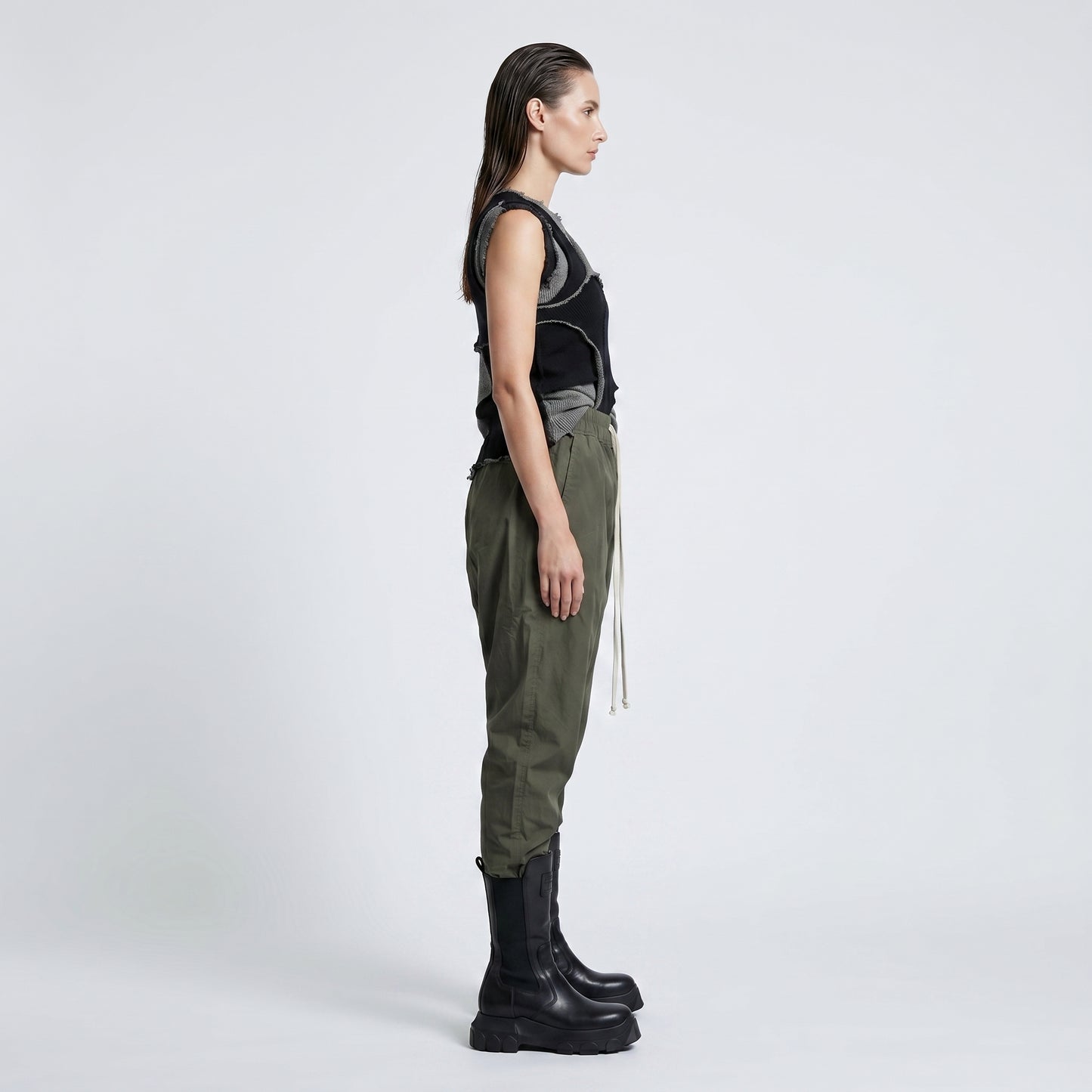 Drawstring Drop Crotch Trousers