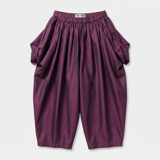 Pleated Plum Barrel Trousers