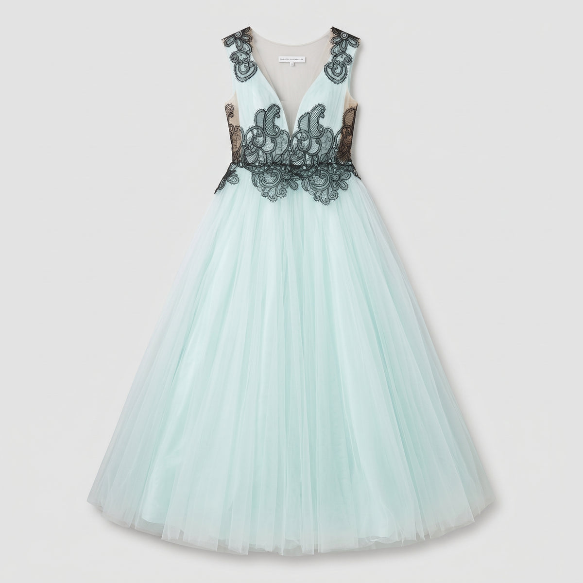 Ethereal Lace Embellished Tulle Gown