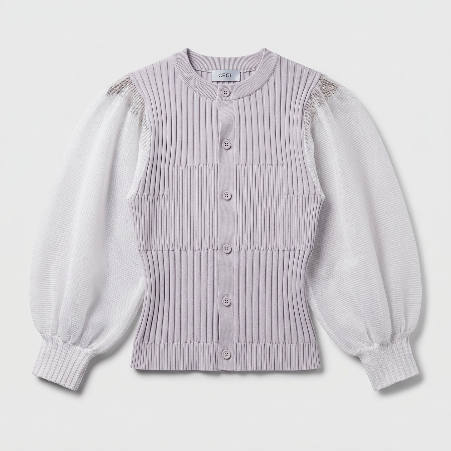 Ribbed Contrast Sleeve Cardigan