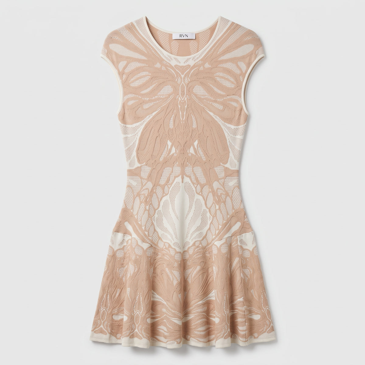 Butterfly Jacquard Knit Mini Dress