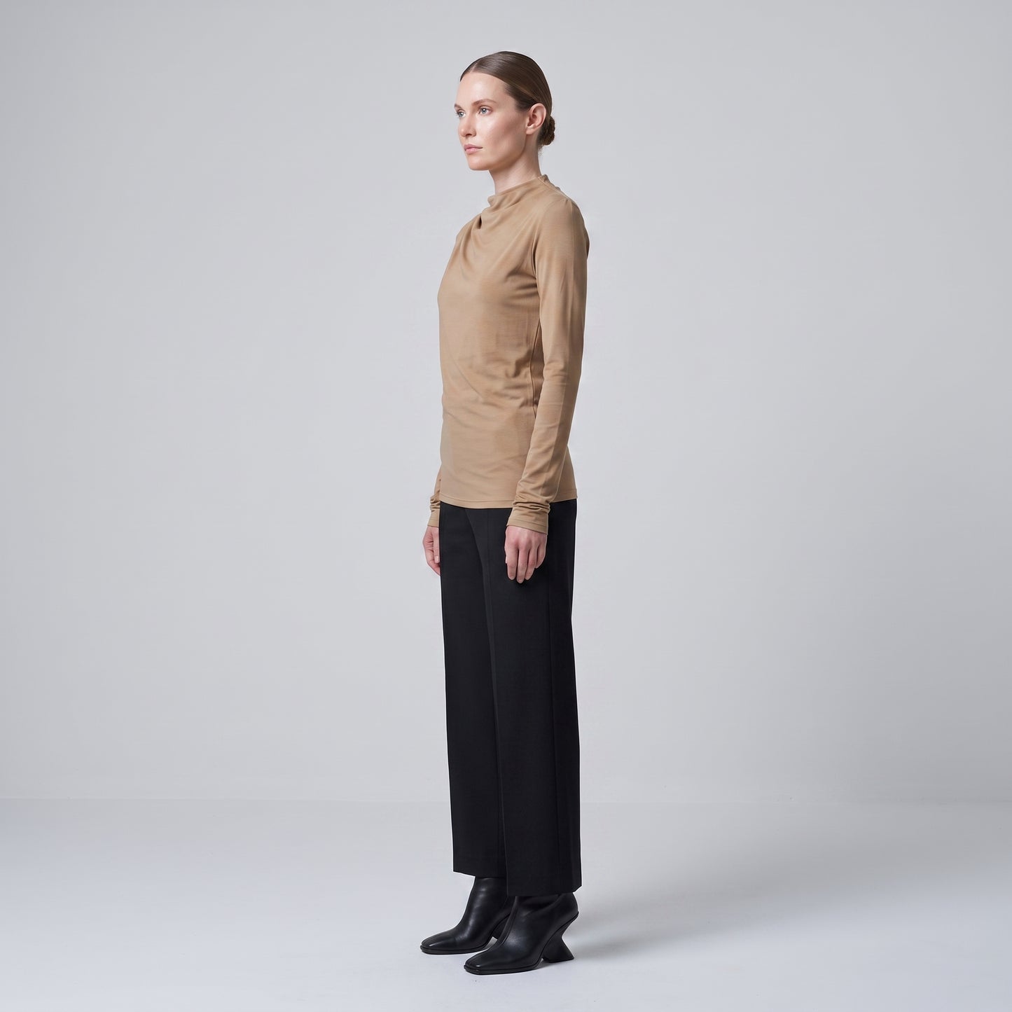 Ruched Long Sleeve Jersey Top