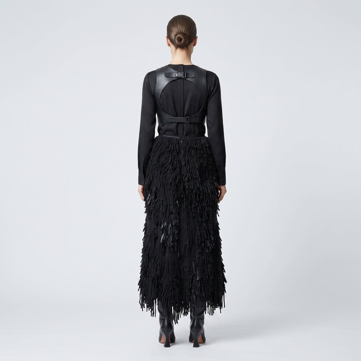 Fringed Textured Statement Skirt