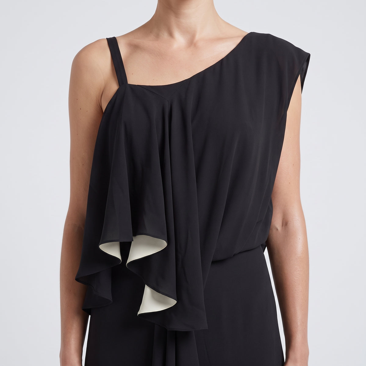Asymmetric Ruffled One-Shoulder Dress