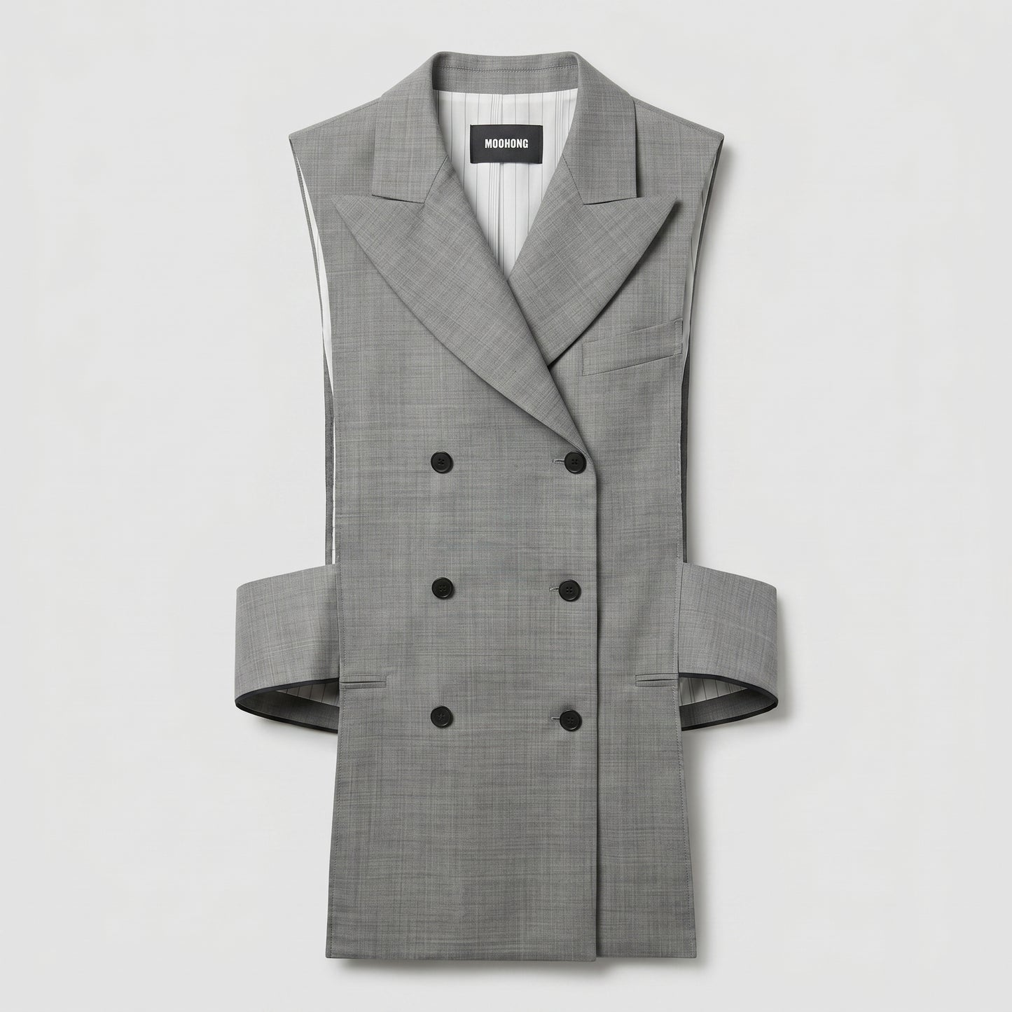 Tailored Double-Breasted Sculptural Vest