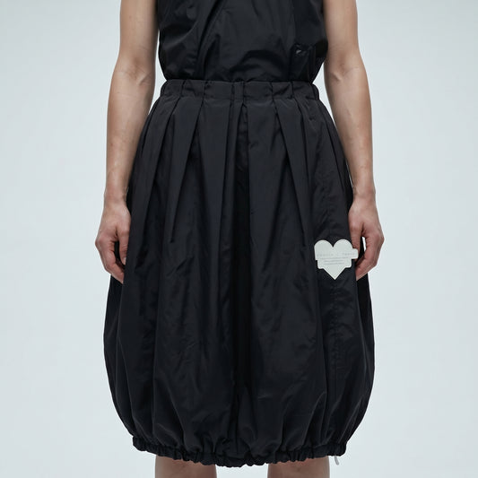 Pleated Voluminous Black Skirt