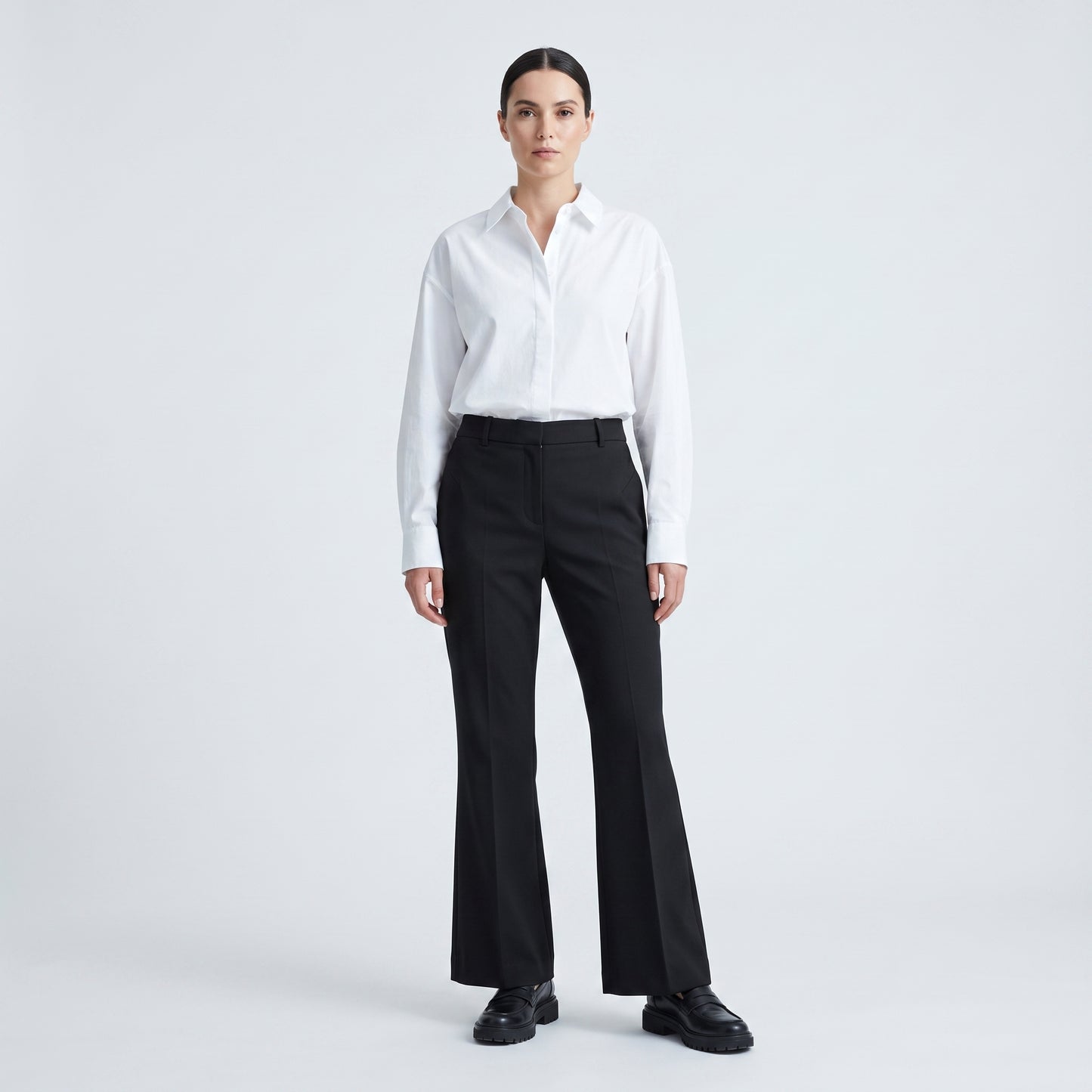Tailored Flare Hem Trousers