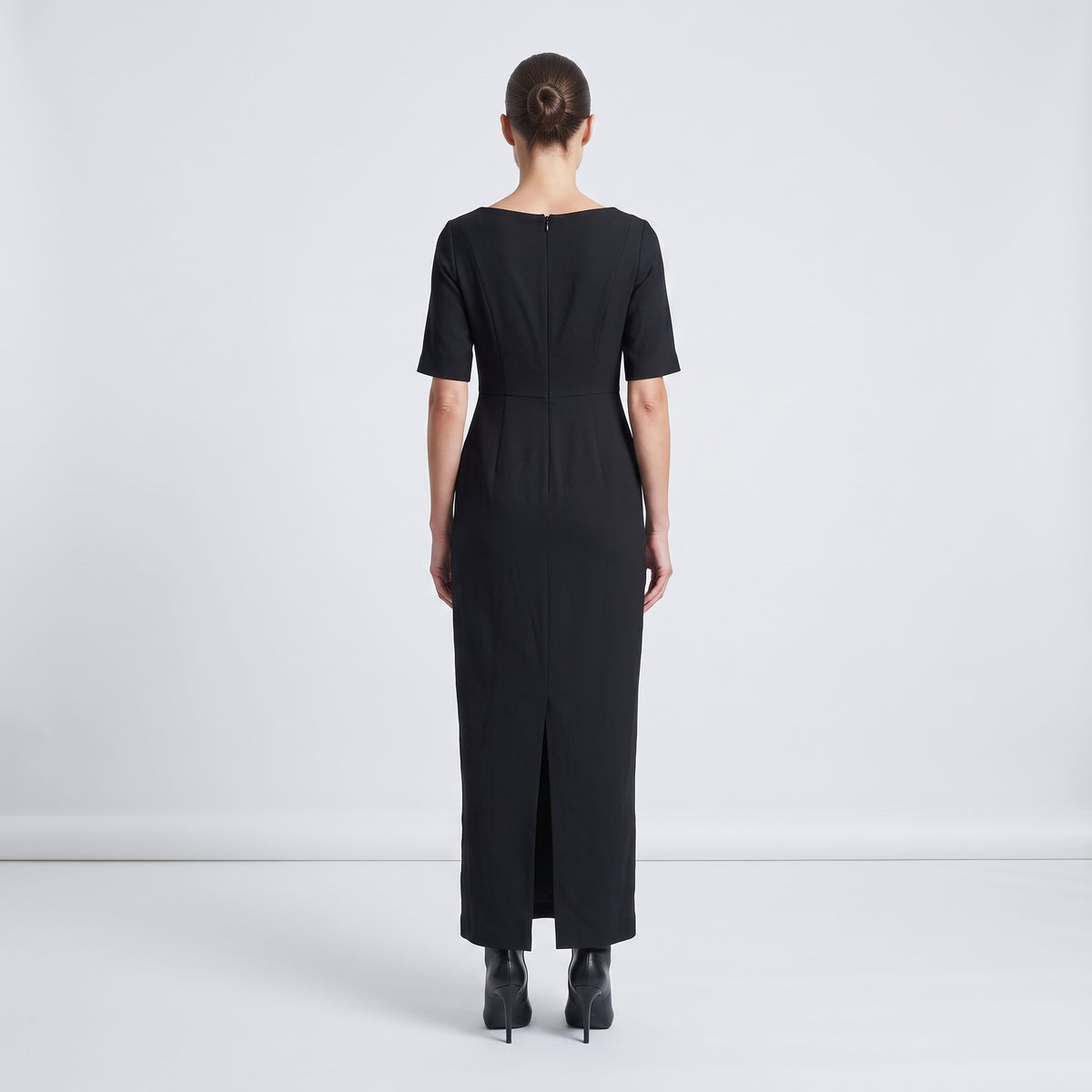 Elegant Black Cowl Neck Dress
