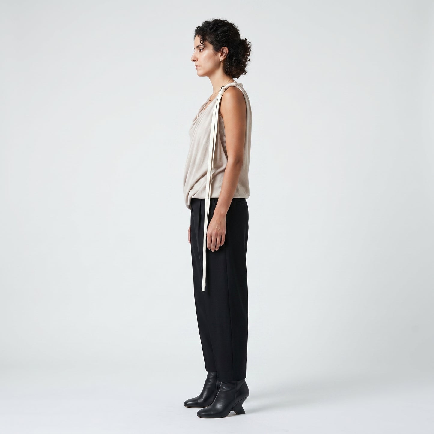Asymmetrical Draped Knit Top