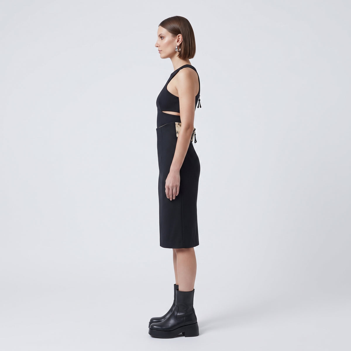 High-Waisted Structured Pencil Skirt