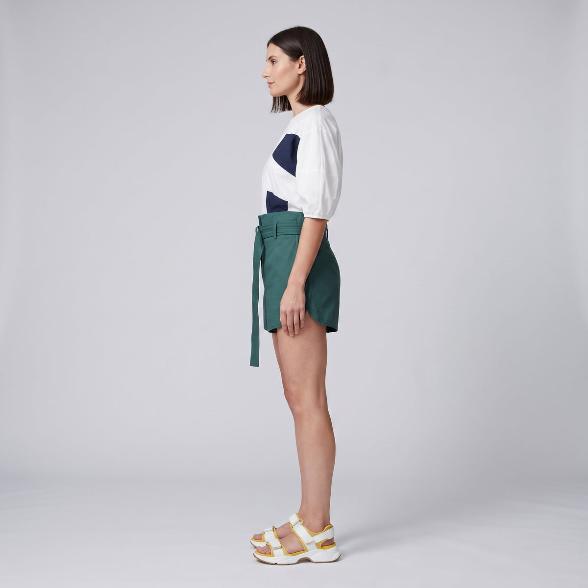 Emerald High-Waisted Belted Shorts