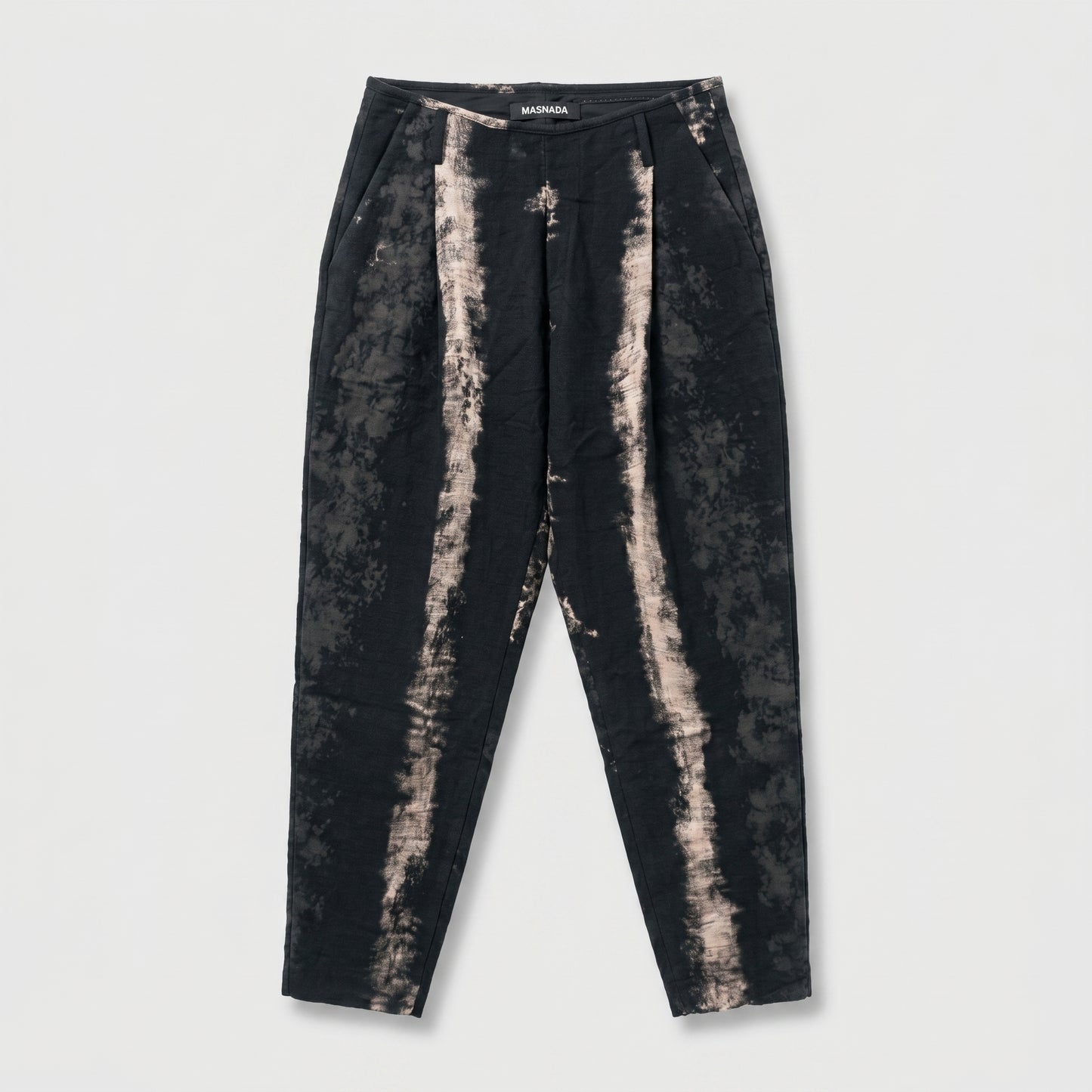 Bleached Effect Tapered Trousers