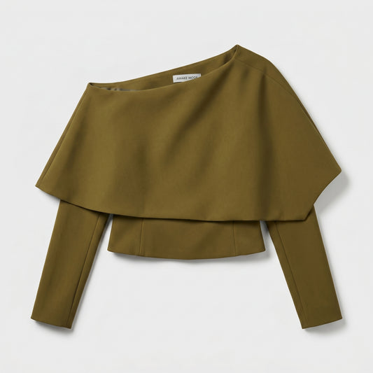 Off-Shoulder Asymmetric Cape Top