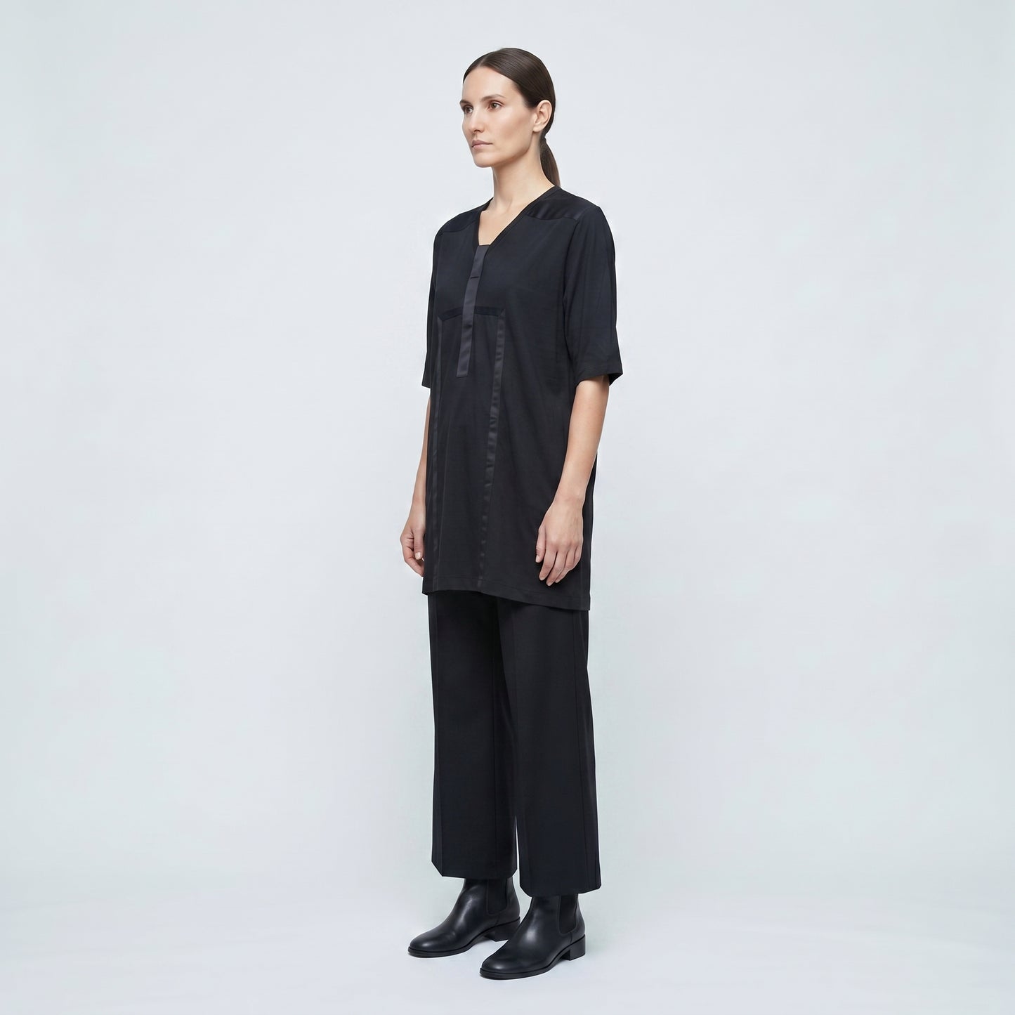 Paneled V-Neck T-Shirt