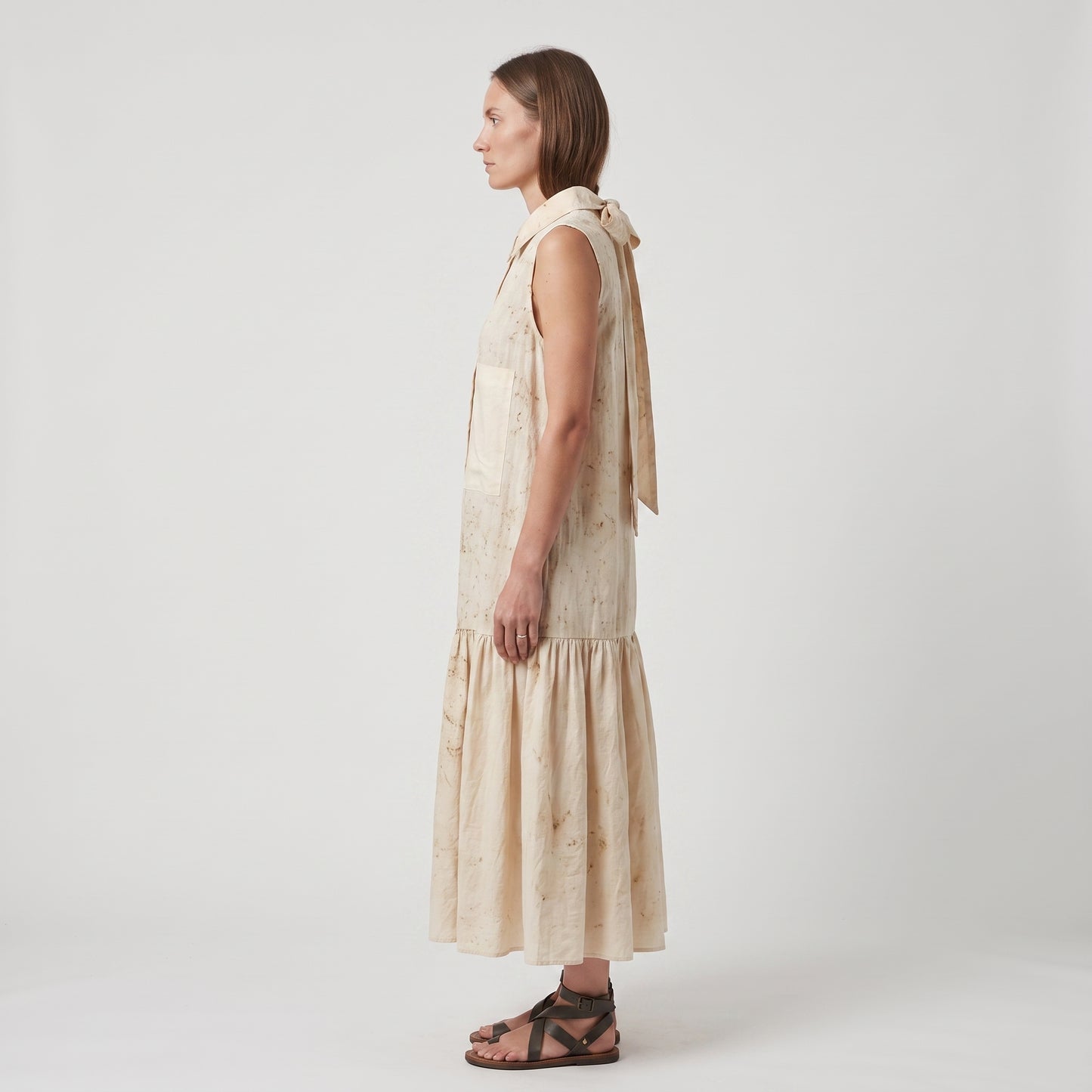 Sleeveless Collared Drop-Waist Dress