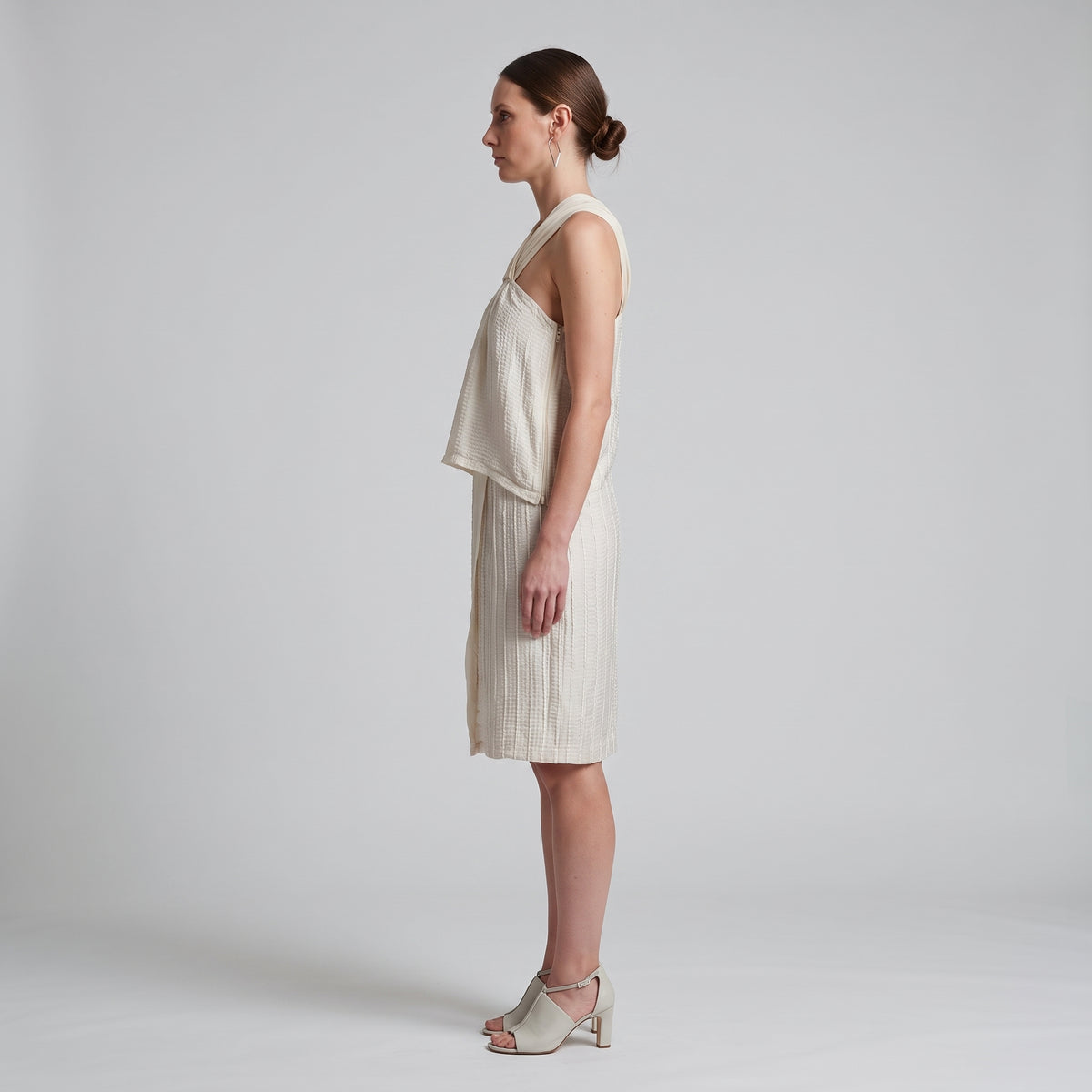 Textured Ivory Halter Neck Top
