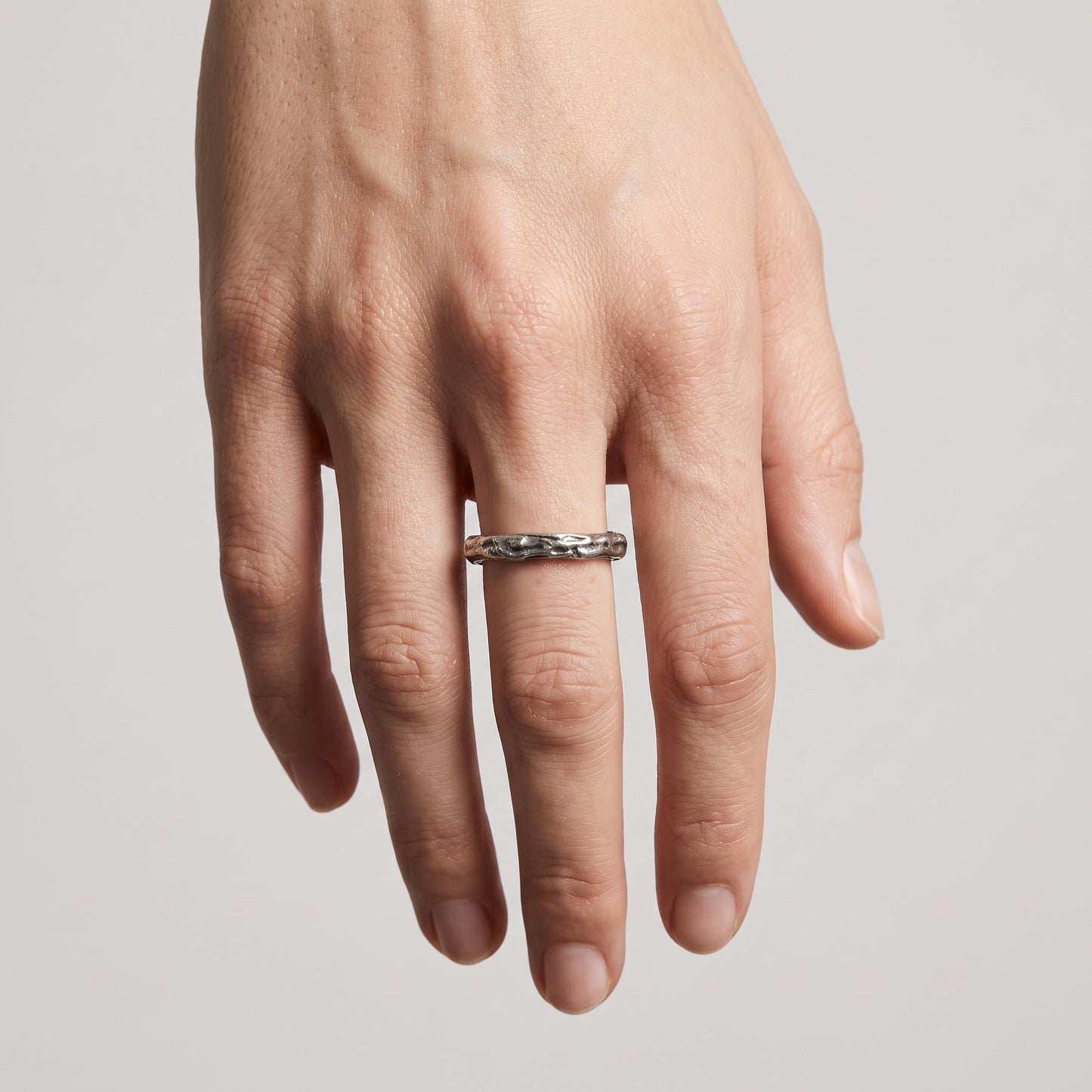 Textured Oxidized Silver Ring