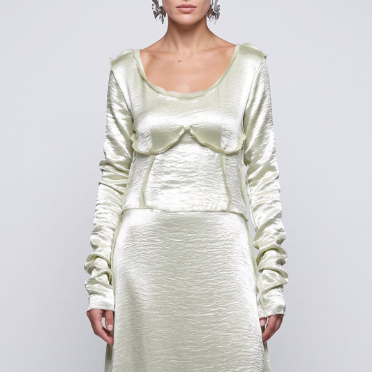 Satin Bustier Midi Dress