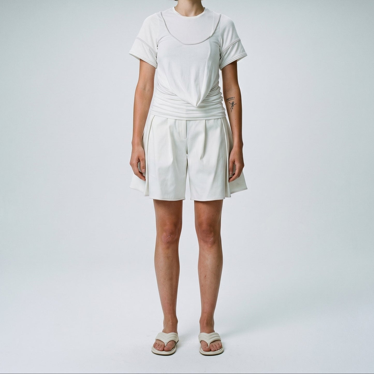 Ruched Layered Cotton Top